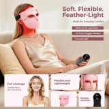 Portable 8-Color LED & Red Light Infrared Therapy Silicone Face Mask - Anti-Aging, Acne & Wrinkle Reduction for Facial Care