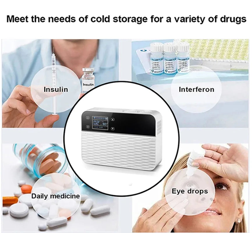 Portable Insulin Mini Fridge | Car USB Medicine Cooler | Private Pill Dispenser for Family Travel