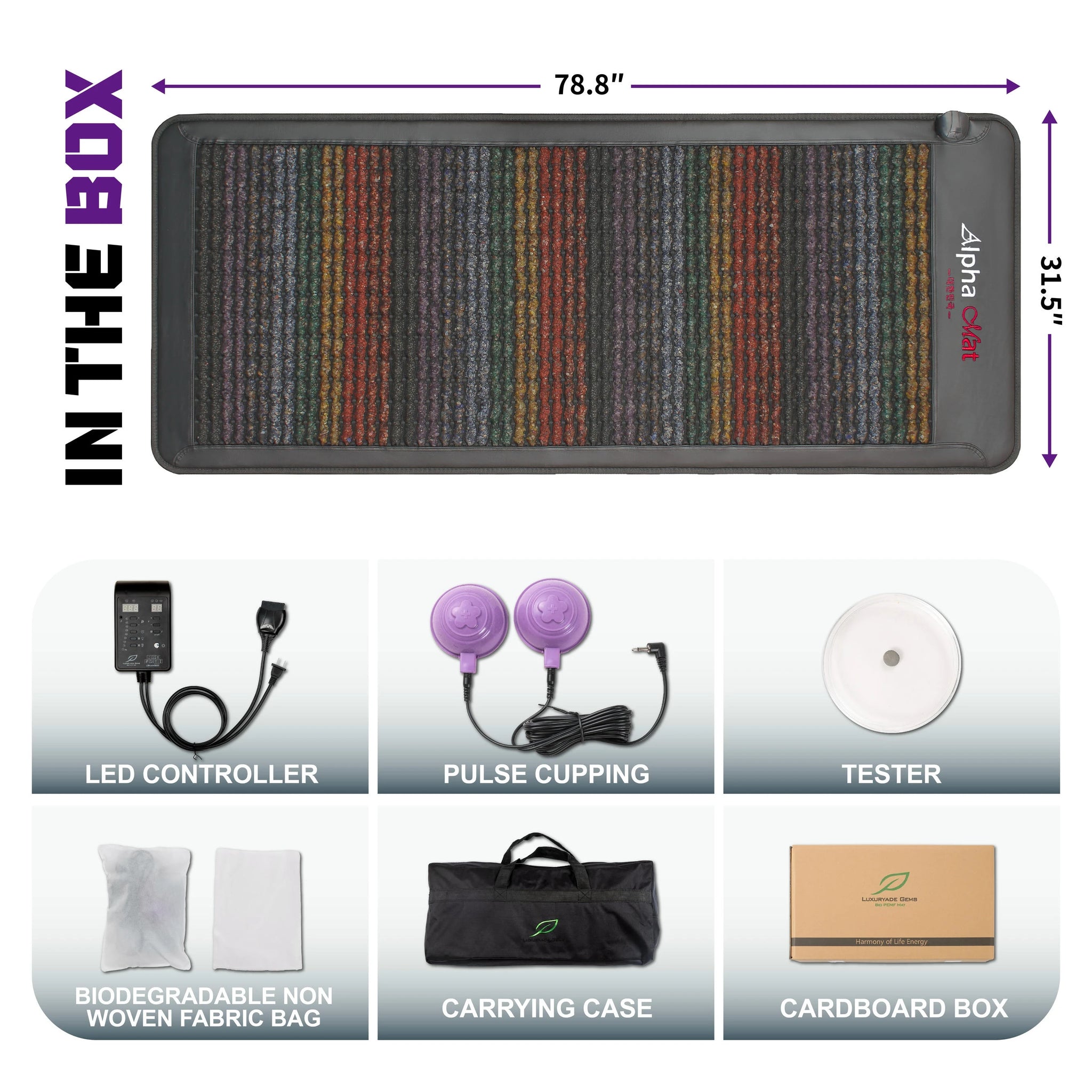 PEMF Crystal Mat Amethyst Therapy FlR Infrared Heating Heating BIO Massage Mattress