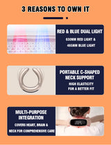 Medical Grade Neck Wearable Laser Therapy Device | 650nm LLLT with 72 Diodes for Blood Pressure & Lipid Management