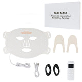 4-Color Silicone LED Face Mask, 850nm Near-Infrared & Red Light Therapy Device, 3000mAh Rechargeable Beauty Mask (240 LEDs)
