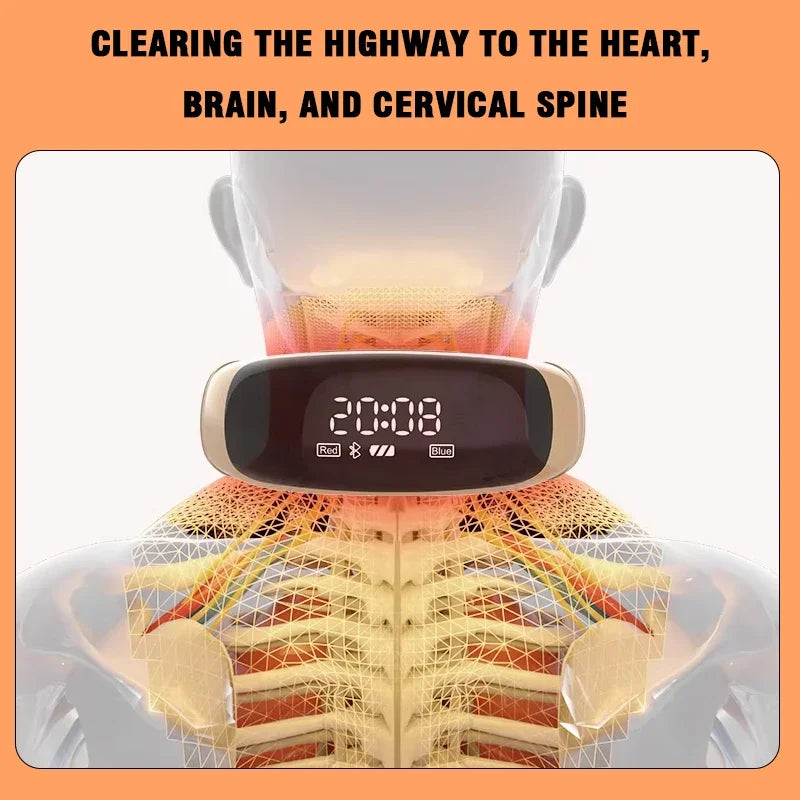 Medical Grade Neck Wearable Laser Therapy Device | 650nm LLLT with 72 Diodes for Blood Pressure & Lipid Management