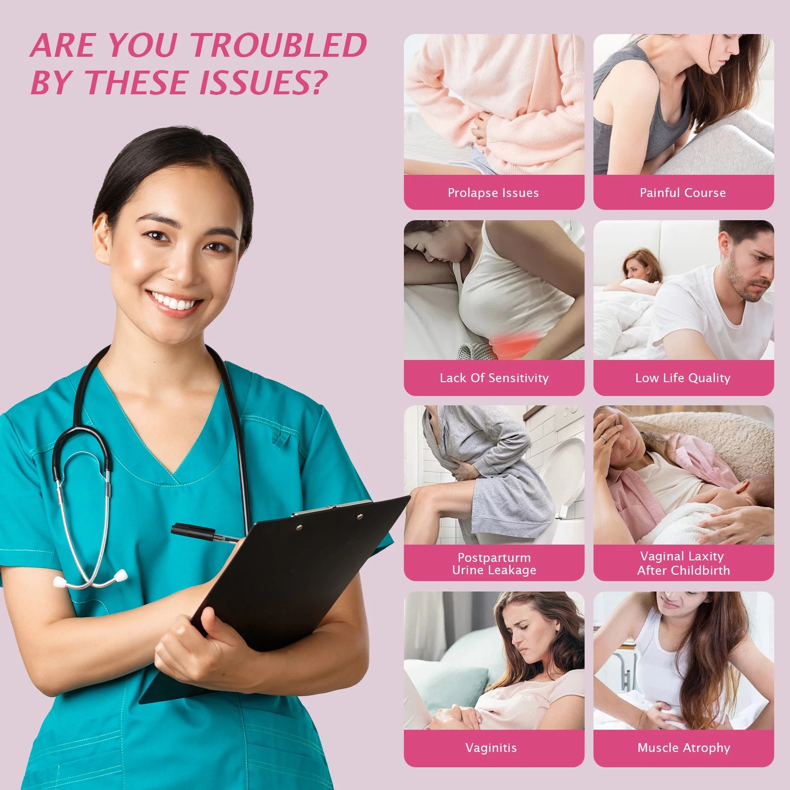 5-in-1 Vaginal Rejuvenation Wand, EMS & Red Blue Light Therapy Device for Pelvic Floor Strengthening & Tightening