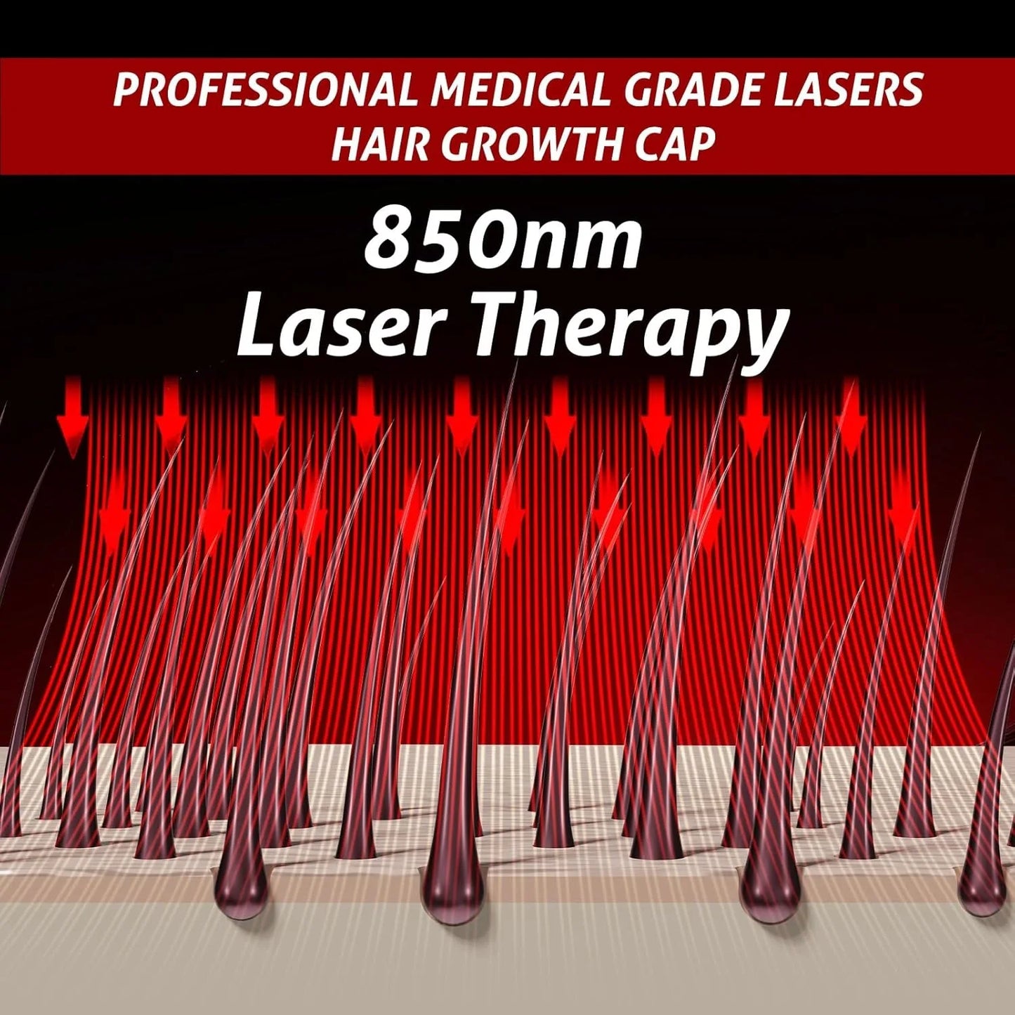 Wireless LLLT Laser Hair Growth Cap, Class II 660nm 850nm Low Level Laser Therapy Hat for Hair Regrowth & Anti Hair Loss
