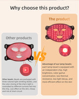 Wireless Red & Near Infrared LED Light Therapy Face Mask - 4-Color, 240 LEDs - Anti-Aging & Acne Treatment for Home Use