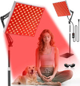 Upgraded 225 LEDs Red Light Therapy Panel, 660nm 850nm Infrared Lamp with Stand for Face & Body Pain Relief