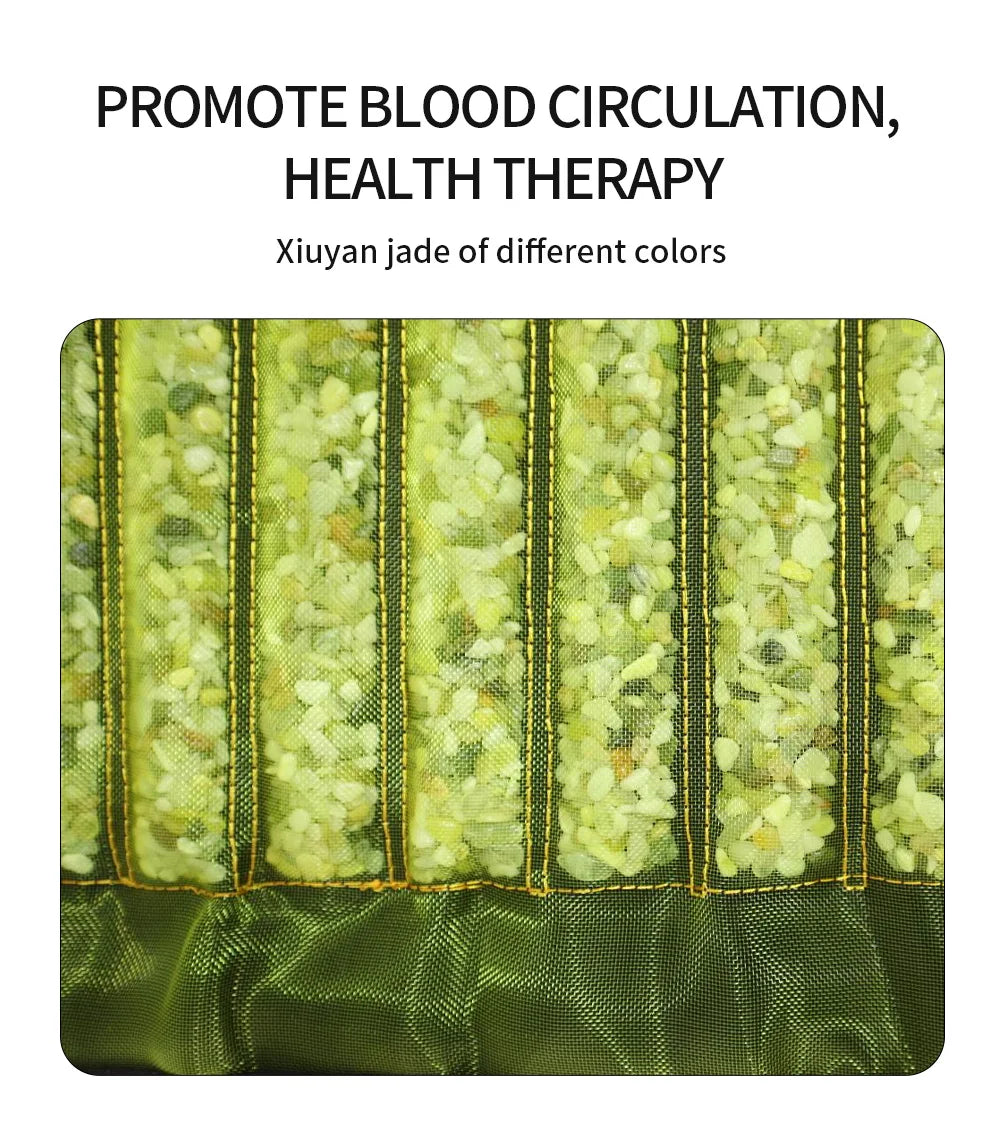 Natural Jade Cooling Seat Cushion 43x43cm | Office Chair & Car Seat Pad | Zero-Electricity Summer Cool Mat | Stone Needle Mineral Therapy