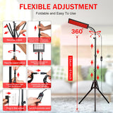 Dual Chip Red Light Therapy Lamp with Stand, 660nm 850nm Infrared Device with Pulse Mode for Pain Relief & Skin Care