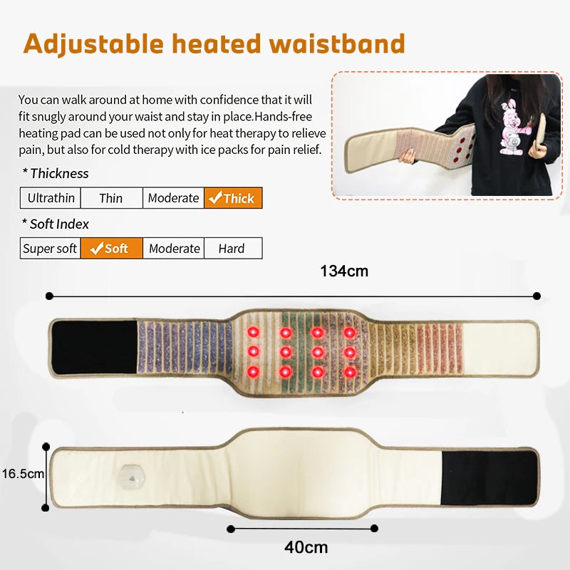 PEMF Far-Infrared Heating Belt | Anionic Jade Crystal for Chakra & Pain Relief