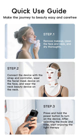 8-Color LED Face & Neck Light Therapy Mask - Professional Red Light & NIR Therapy for Anti-Aging