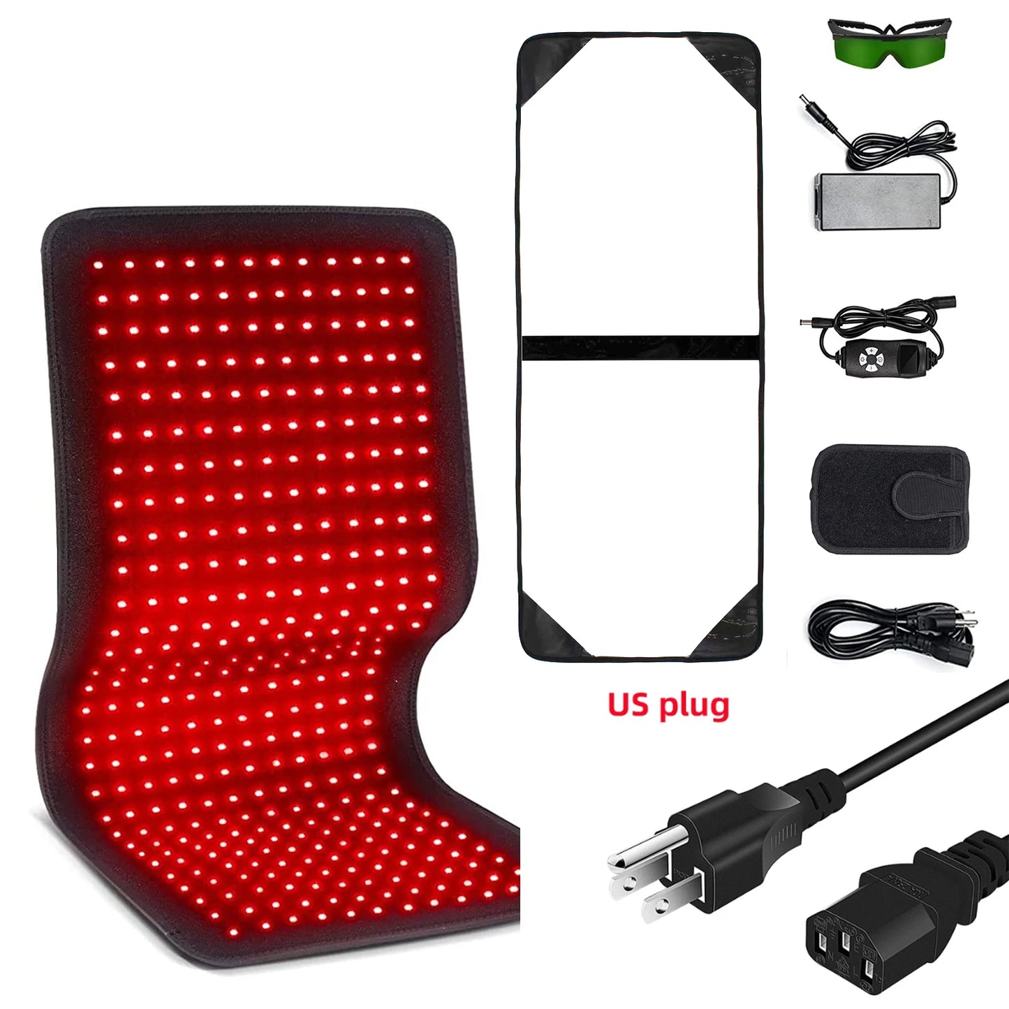 360 LEDs Red Light Therapy Belt, 80x30cm Infrared Wrap 660nm 850nm for Body Slimming & Muscle Pain Relief (0 EMF)