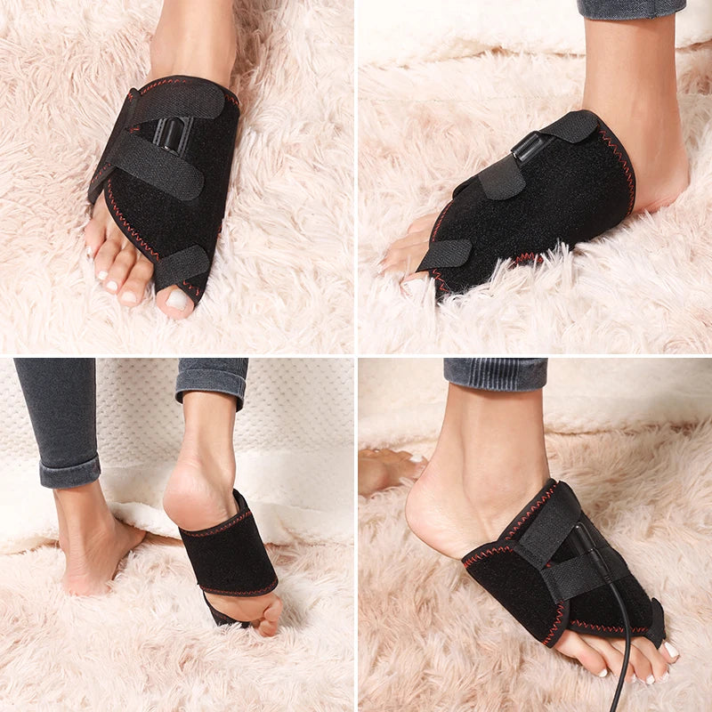 Red Light Therapy Heated Foot Pad with Vibration Massage, 3-Level Infrared Heat Wrap for Foot & Toe Joint Pain Relief