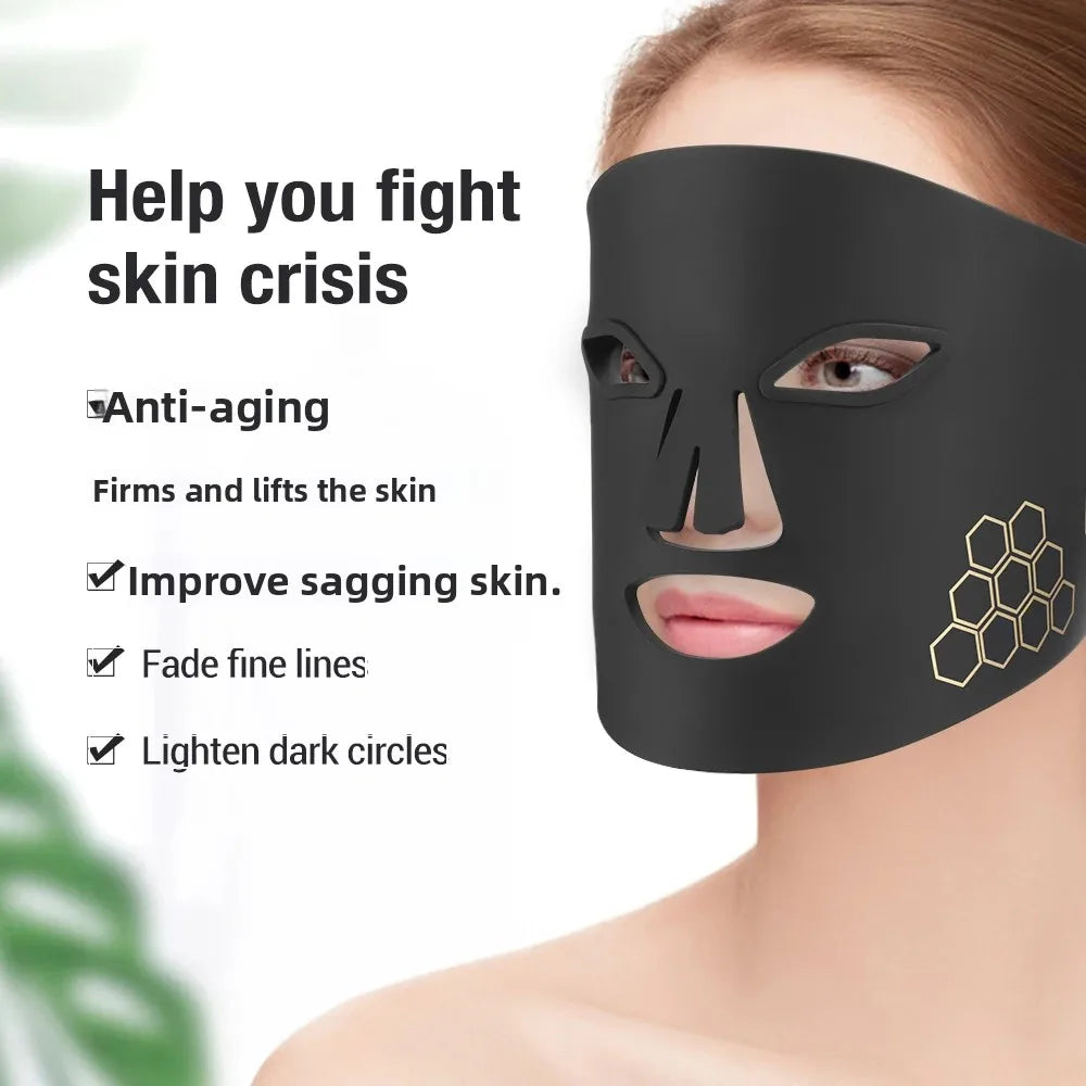 LED Facial Mask Eye Mask Photorejuvenation Beauty Device White Yellow Blue Red Light Therapy Home Rejuvenation Skin Care Machine