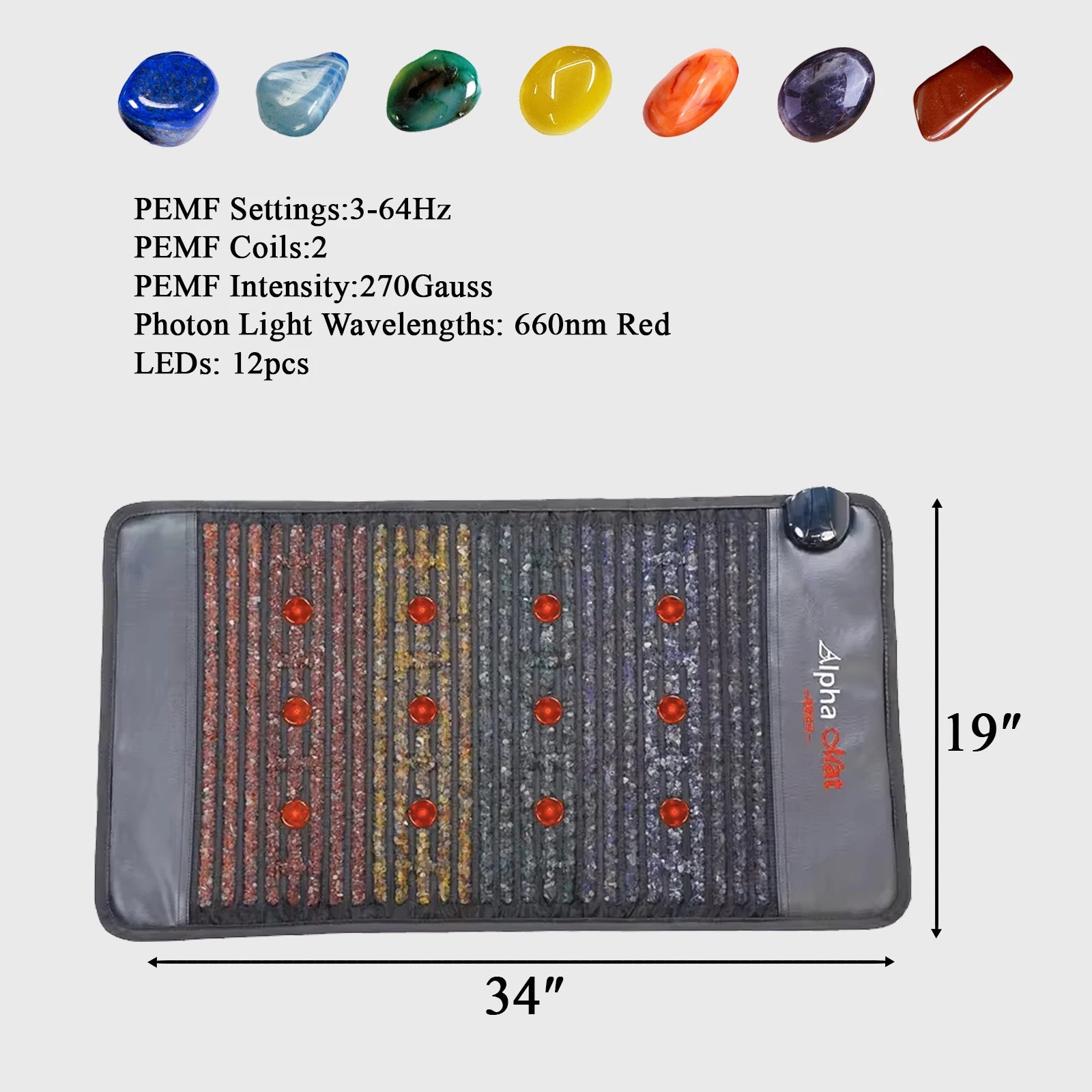 A800 Infrared BIO Pemf Cushion Heating Photon Red Light Amethyst Therapy Mat Tourmaline Massage Jade Mattress