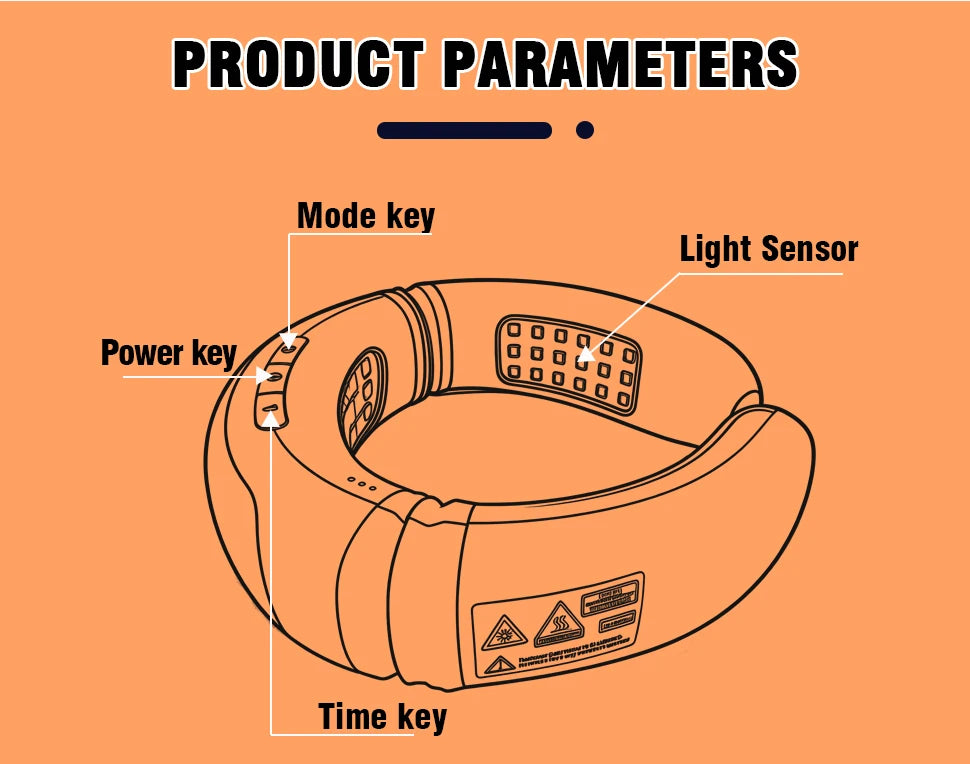 Medical Grade Neck Wearable Laser Therapy Device | 650nm LLLT with 72 Diodes for Blood Pressure & Lipid Management