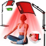 104 LEDs Red Light Therapy Lamp with Floor & Desktop Stands, 660nm 850nm Infrared Device for Face & Full Body Relief