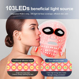 7-Color Silicone LED Face & Neck Therapy Mask - Professional Red Light Therapy for Skin Rejuvenation