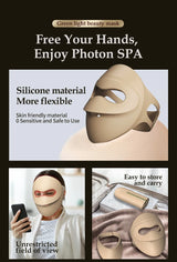 Infrared LED Face & Neck Mask - 676 Beams Red & Green Light Therapy for Dark Spots & Anti-Aging