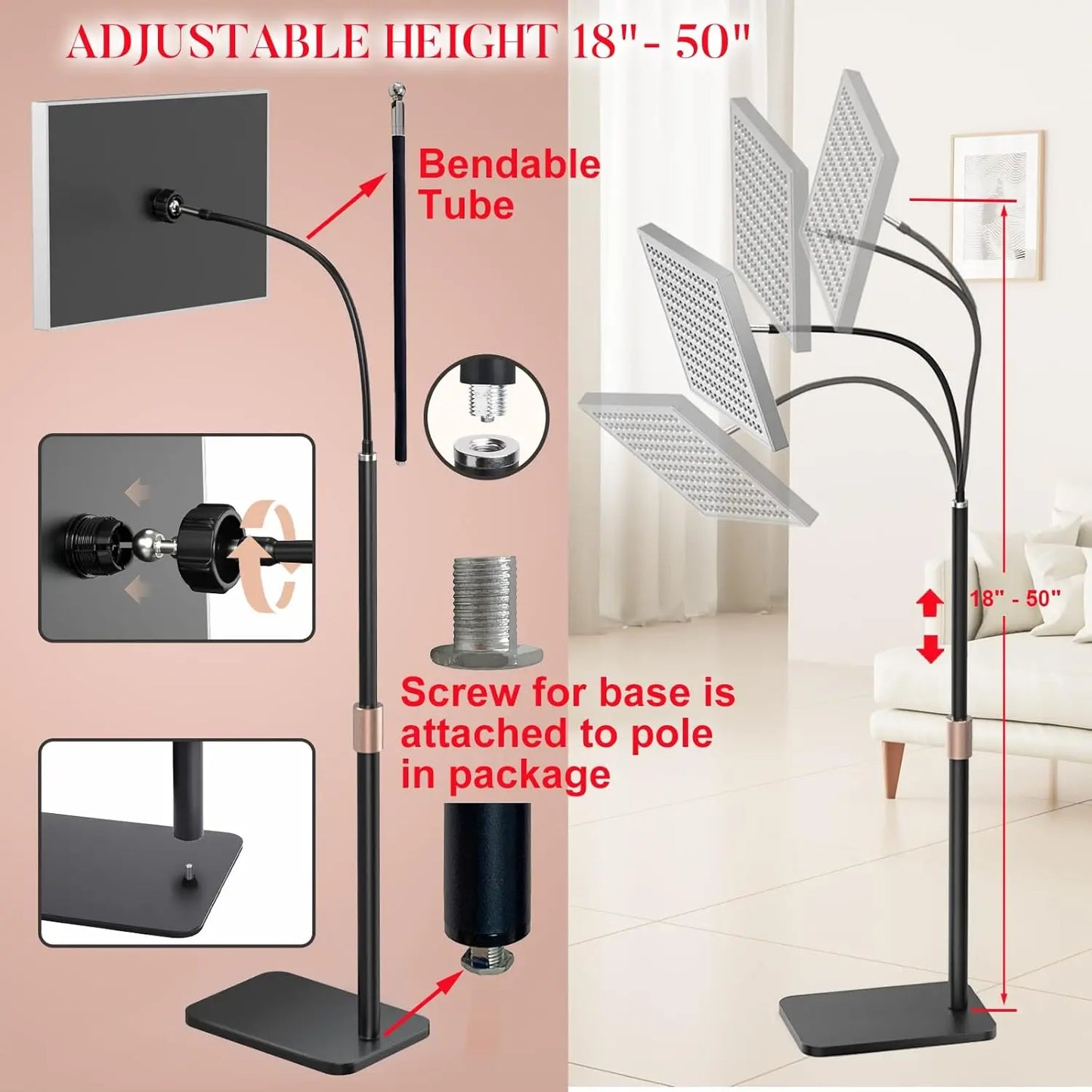 225 LEDs Red Light Therapy Panel, 660nm 850nm Infrared Lamp for Body Pain Relief, Weight Loss & Anti-Aging Skin Care