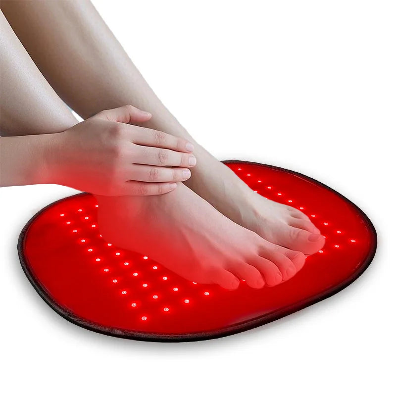 3-in-1 Red Light Therapy Pad, 128 LEDs Infrared Heat Cushion for Foot Waist & Hip Pain Relief, Cordless & Rechargeable