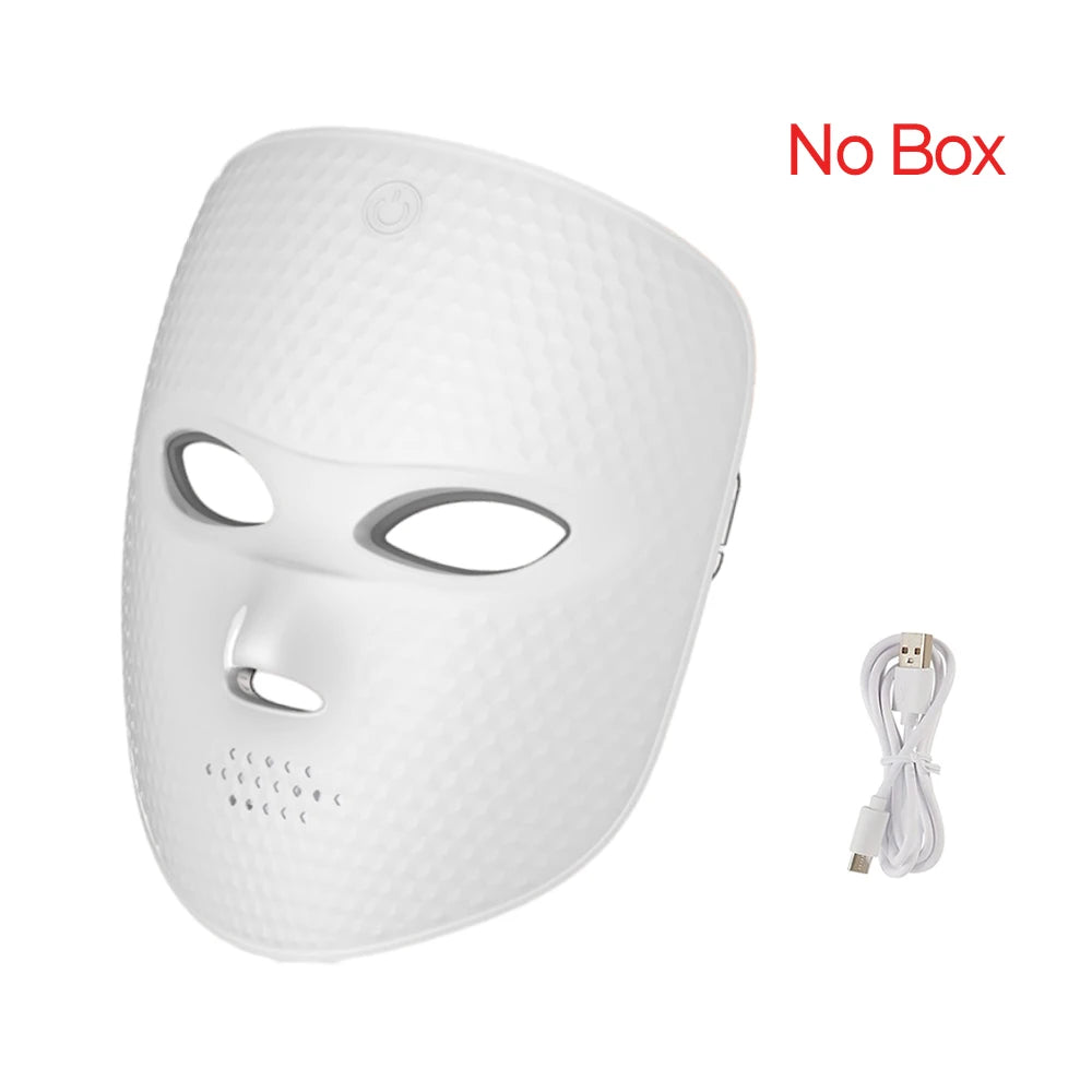 7 Colors LED Light Therapy Face Mask - Photon Rejuvenation & Skin Brightening Facial Care Tool - Home Use Beauty Device