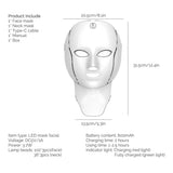 Wireless 7-Color LED Photon Therapy Face & Neck Mask - Rechargeable Facial Lifting & Skin Care Tool for Anti-Aging & Acne