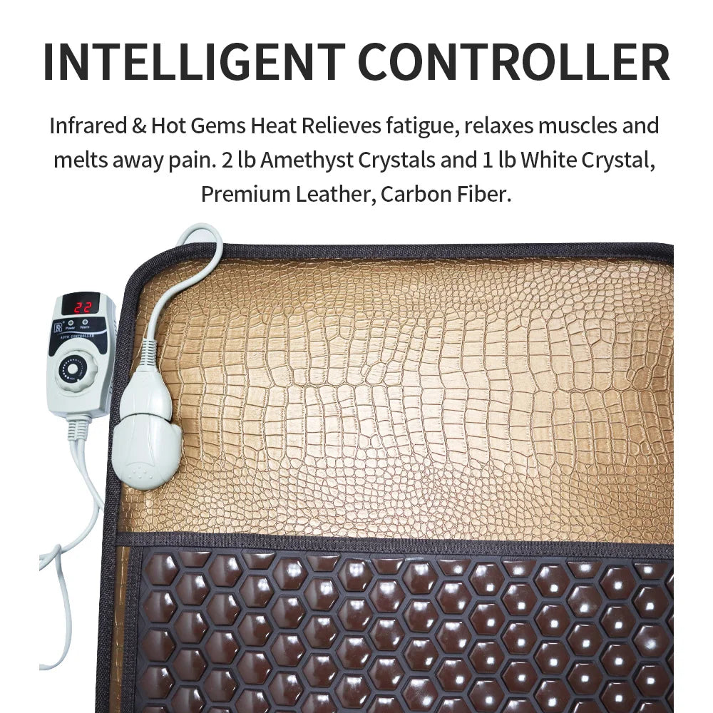 Natural Tourmaline Jade Germanium Stone Far Infrared Heating Massage Cushion for Back Pain Relief (60x190cm)