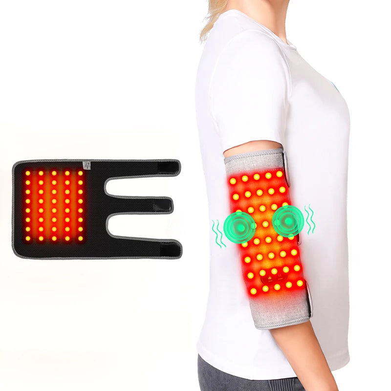 Red Light Therapy Elbow Heating Pad with Vibration Massage, Infrared Wrap for Tennis Elbow, Arthritis & Muscle Pain Relief
