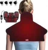 288 LEDs Red Light Therapy Shoulder Neck Wrap, 660nm 850nm Infrared Wearable Pad for Muscle Pain Relief & Relaxation