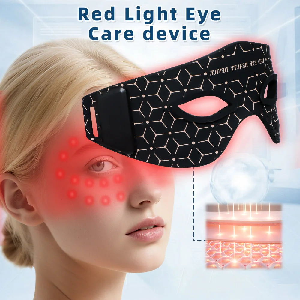 850nm Near-Infrared Red Light Therapy Eye Mask - Treatment for Dark Circles, Puffiness & Wrinkles