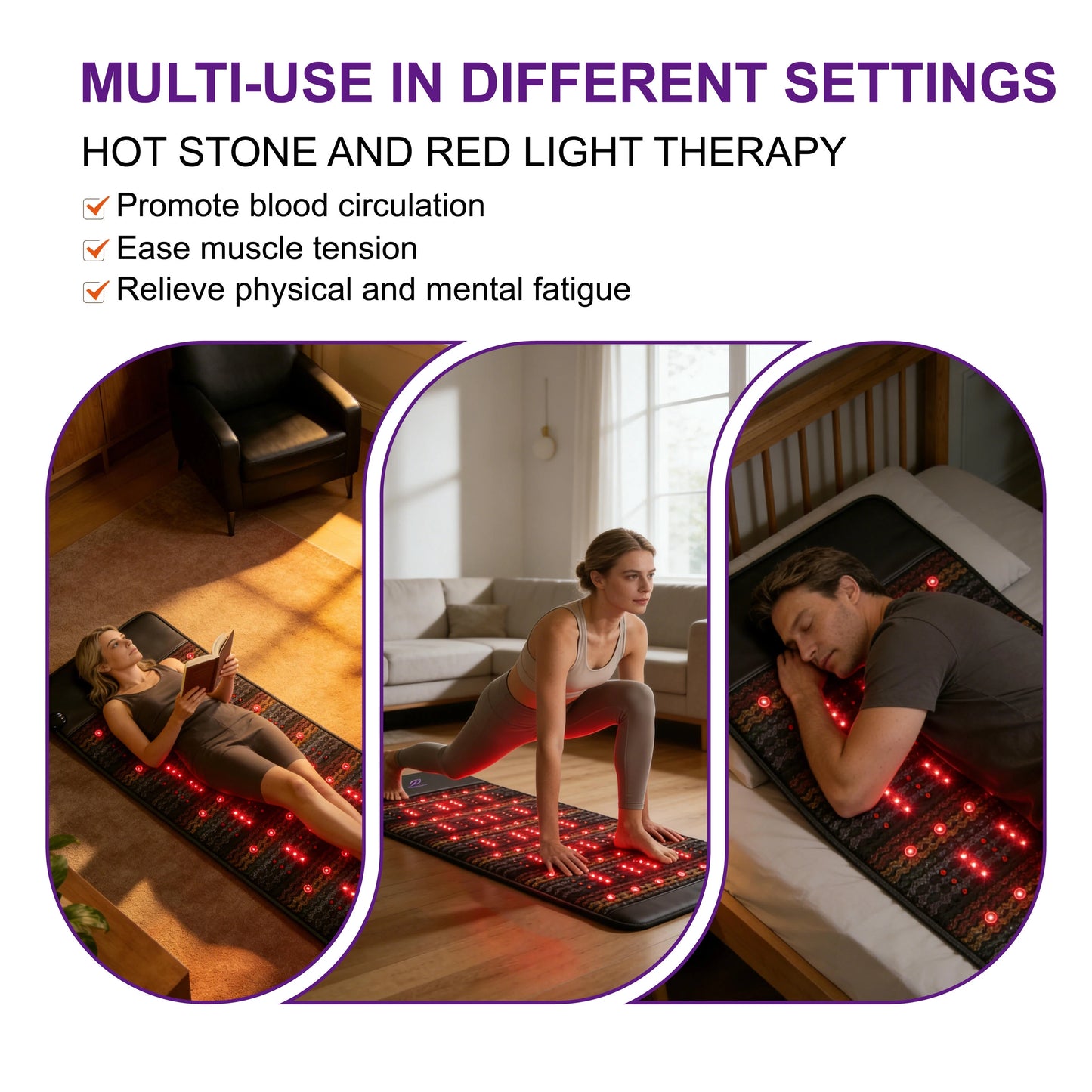 Full-Body PEMF FIR Infrared Heating Mat | Crystal Amethyst Therapy | Photon Red Light Mattress - XL (80x190cm)