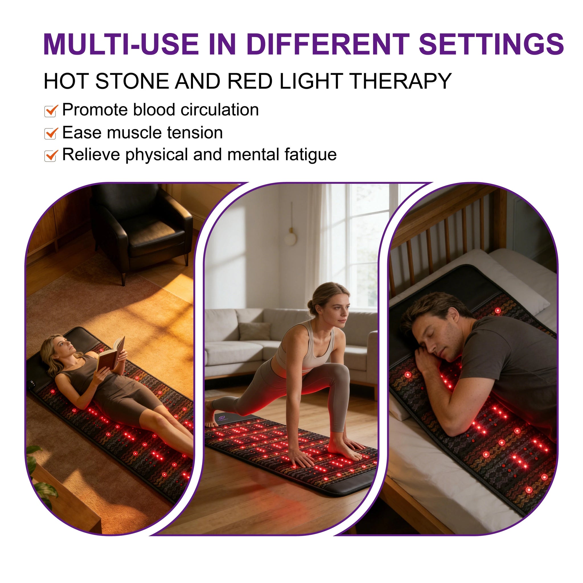 Full-Body PEMF FIR Infrared Heating Mat | Crystal Amethyst Therapy | Photon Red Light Mattress - XL (80x190cm)