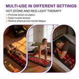 PEMF Far Infrared Therapy Mat Full Body 80x190cm | 8 Crystal Gemstones + Jade | 156-LED Red Light | 6 PEMF Coils | Full Body Massage Mattress