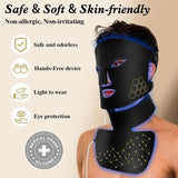 Rechargeable Red & Near Infrared LED Light Therapy Face & Neck Mask - 4 Modes for Anti-Aging, Skin Tightening & Rejuvenation