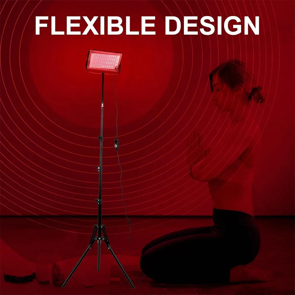 96 LEDs Red Light Therapy Lamp with Adjustable Tripod Stand, 660nm 850nm Infrared Floor Lamp for Body Pain & Skin Care