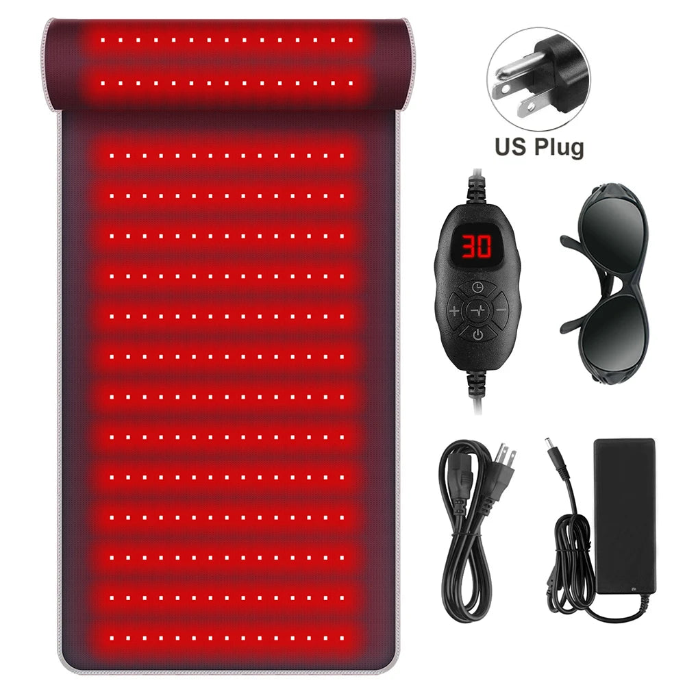 Infrared Light LED Healthcare Belt | 3D Neck Support & Red Light Heating Massage Pad for Full Body Relief
