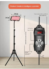 96 LEDs Red Light Therapy Lamp with Adjustable Tripod Stand, 660nm 850nm Infrared Floor Lamp for Body Pain & Skin Care