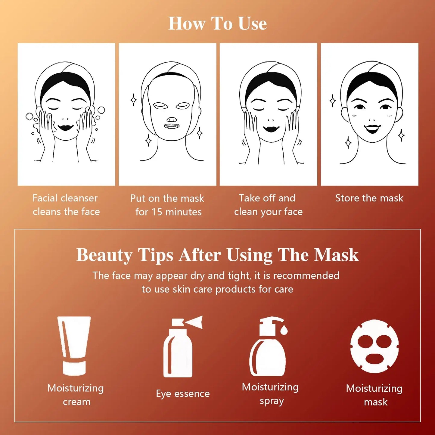 Wireless 3-Color LED Light Therapy Face Mask - Anti-Aging, Acne Treatment & Skin Brightening Device - 1200 Lamp Beads for Home Use