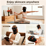 8-Color LED & Near Infrared Light Therapy Face & Neck Mask - Silicone Anti-Aging, Acne & Wrinkle Reduction Device