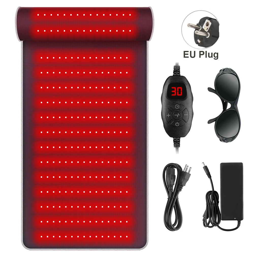 Infrared Light LED Healthcare Belt | 3D Neck Support & Red Light Heating Massage Pad for Full Body Relief