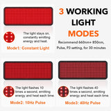 360 LEDs Red Light Therapy Pad, 660nm 850nm Infrared Mat with 10Hz 40Hz Pulse for Back Waist Shoulder Muscle Pain Relief