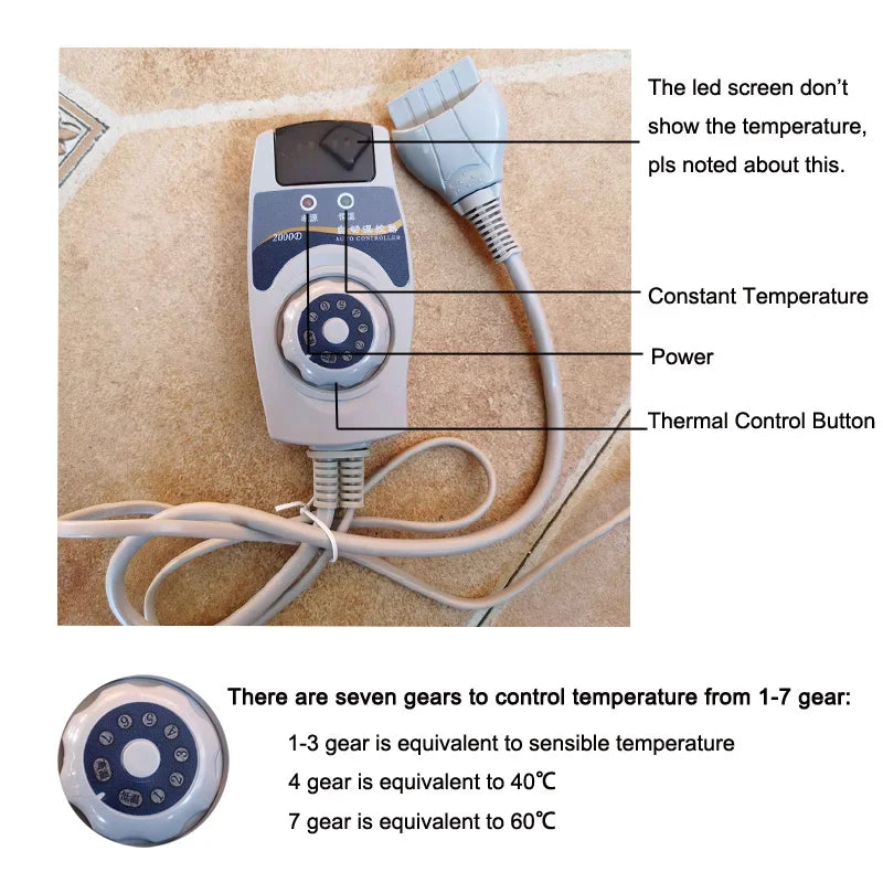 Jade & Tourmaline Far Infrared Heating Mat - Hot Stone & Negative Ion Therapy for Back Pain & Body Relax
