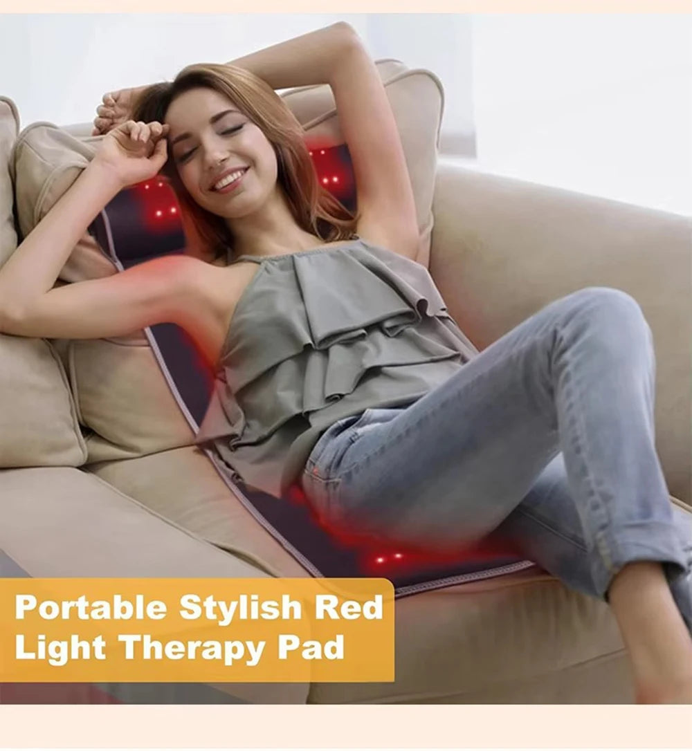 Infrared Light LED Healthcare Belt | 3D Neck Support & Red Light Heating Massage Pad for Full Body Relief