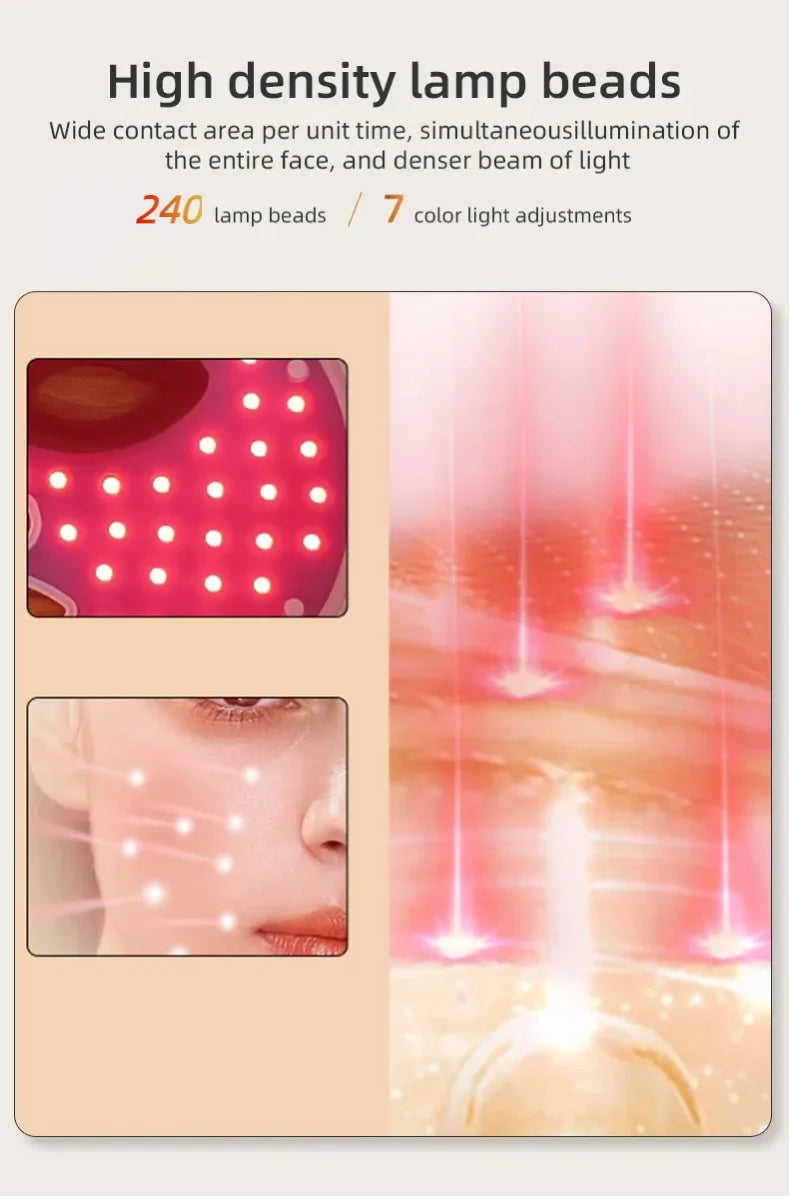 4 Colors Silicone LED Face Mask LED Red Light Photon Infrared Therapy Flexible Facial Mask Repair Skin Brighten Skin Tone