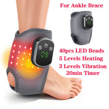 Cordless Red Light Therapy Ankle Massager, 40 Triple-Core 660nm LED Heat Wrap with Vibration for Ankle Pain Relief