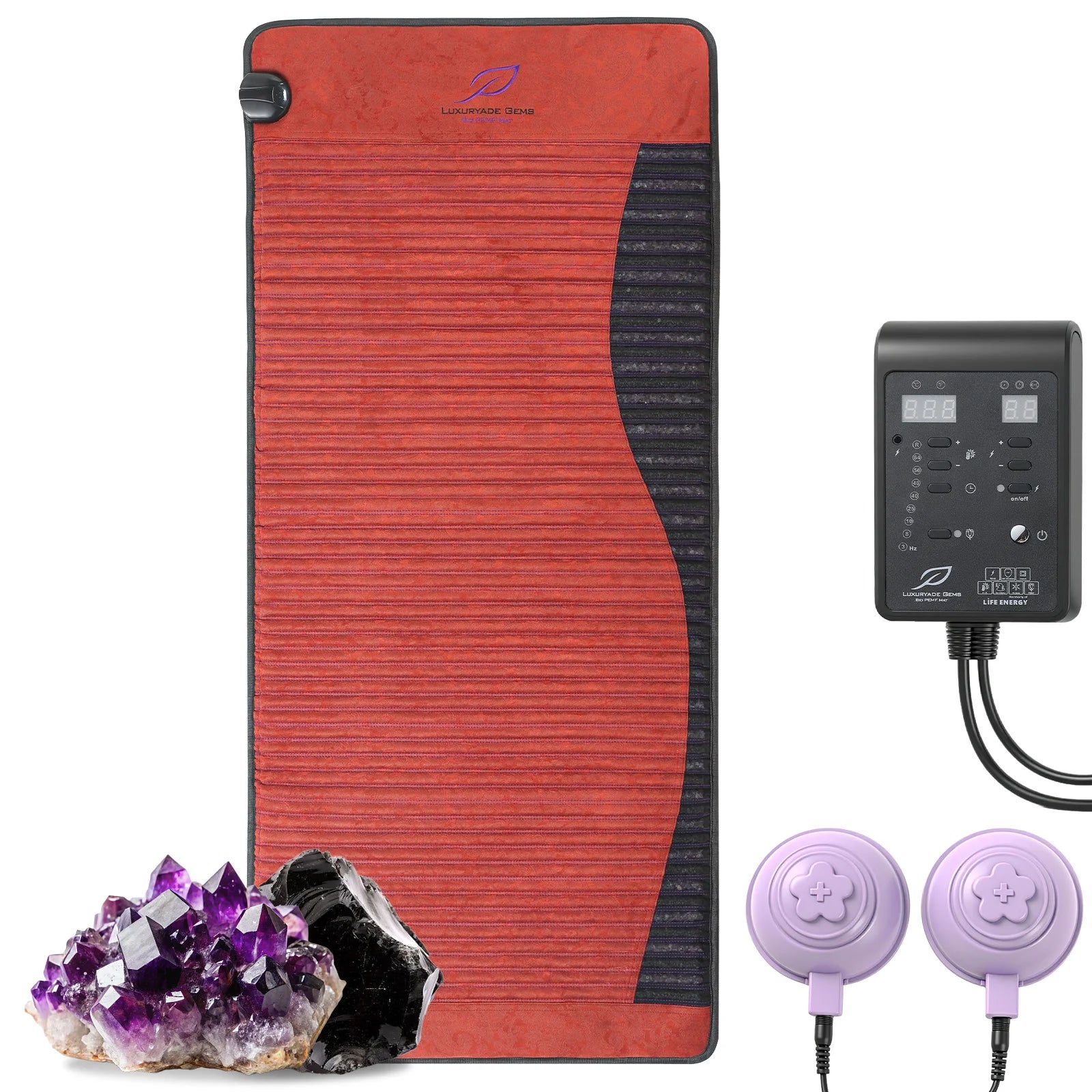 PEMF Infrared Therapy Mat 66x148cm | Amethyst Jade Tourmaline | Far Infrared Heating | 6 PEMF Coils | Negative Ion Heating Pad