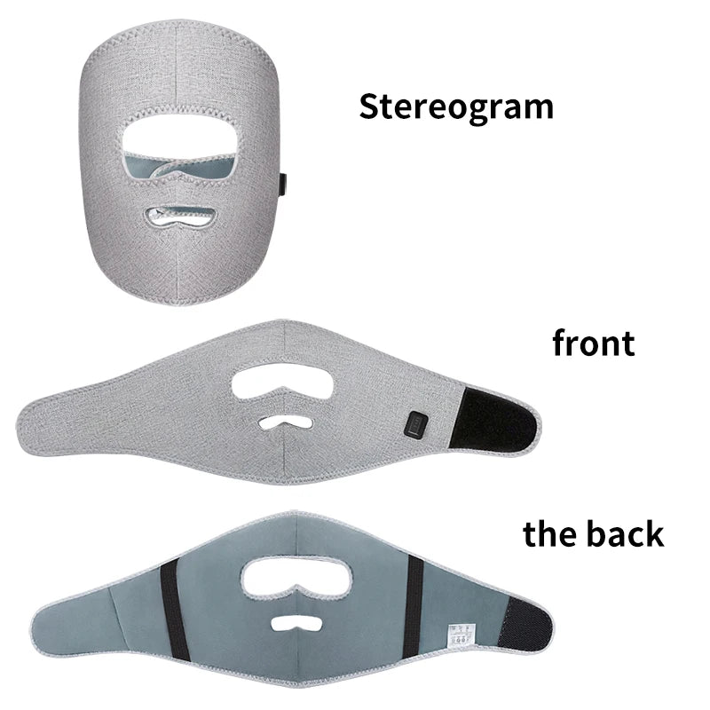 Electric Heated Facial Massager Mask - Red Light Therapy for Jaw Pain, Muscle Stiffness & Stress Relief - Anti-Fatigue Device
