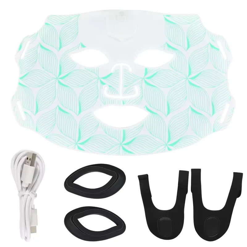 7-Color LED Light Therapy Face Mask - Photon Red Light for Anti-Aging, Wrinkles, Acne, Pore Control & Skin Tightening - Home Use