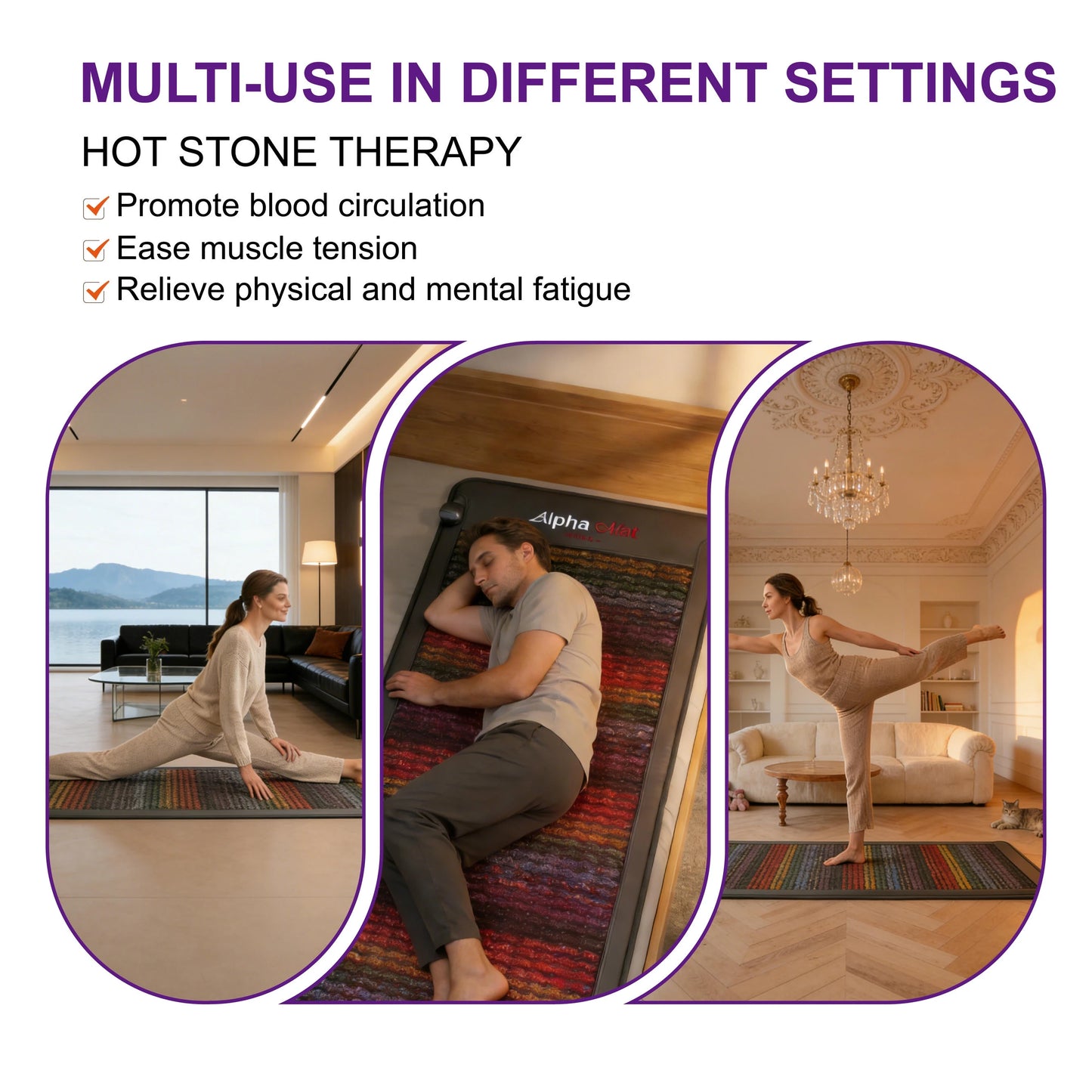 PEMF Crystal Mat Amethyst Therapy FlR Infrared Heating Heating BIO Massage Mattress