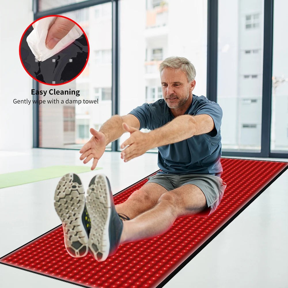 71"x31" Full Body Red Light Therapy Mat, 1280 LEDs 660nm 850nm Infrared Blanket for Pain Relief, Recovery & Wellness